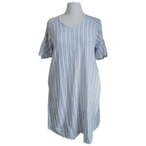 Roolee Lagenlook Dress Women Small Knee Length Blend Linen Pockets Oversized